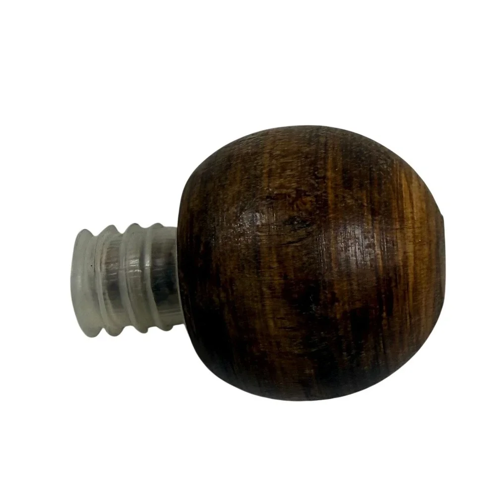 Vintage Italian Style World Map Liquor Decanter Wood Stopper Barware